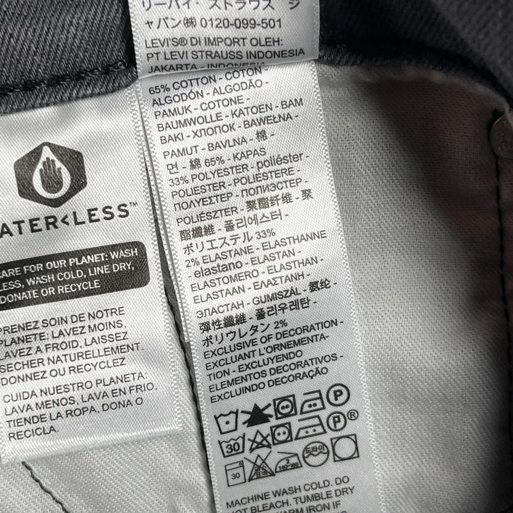 Levis Jeans Men's 30x32 511 Slim Straight Leg Stretch Gray‎ Denim Pants